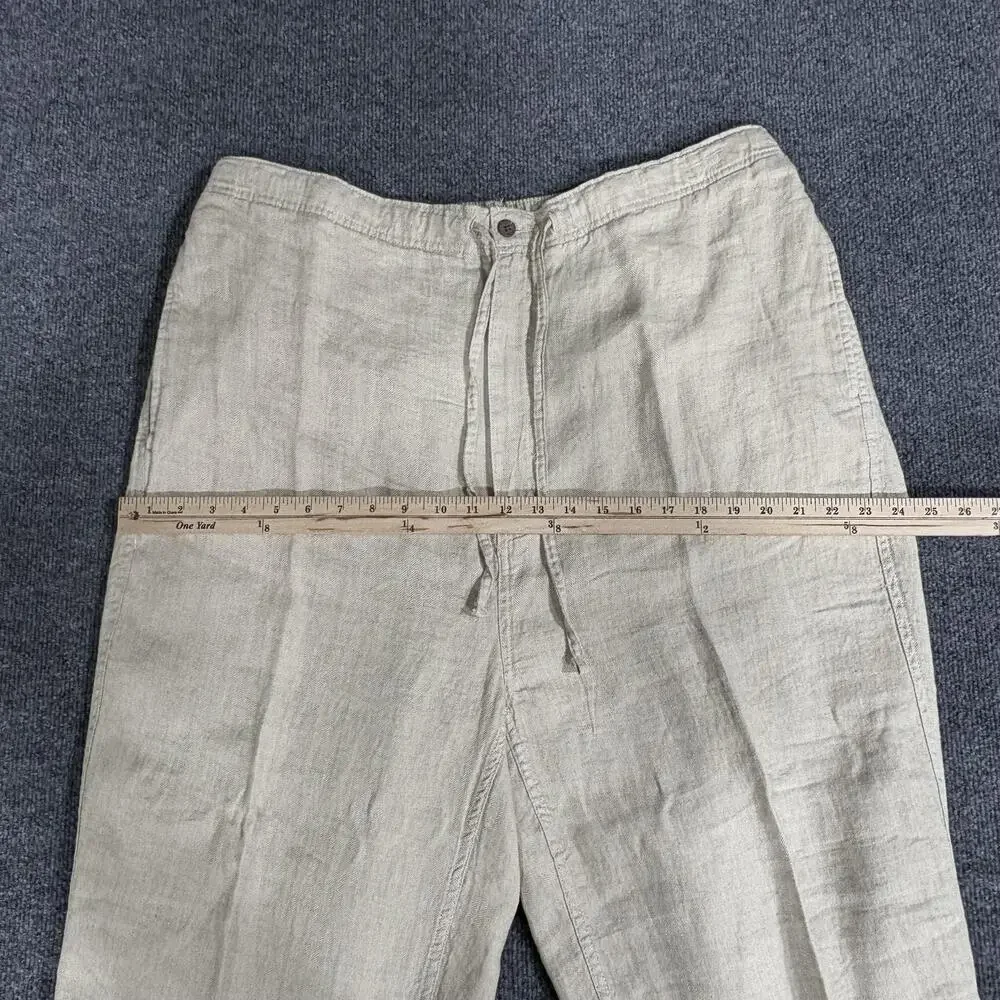 Castagne Linen Pants Mens XLT Natural Drawstring Elastic Waist Casual Relaxed
